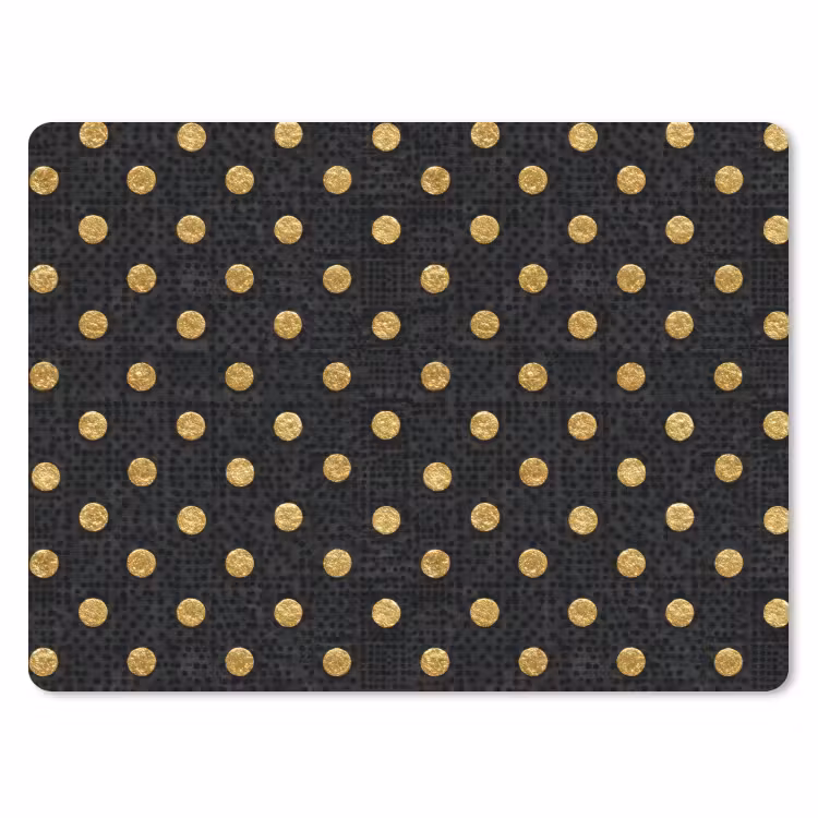 Polka Dot - Stippen - Goud - Zwart muismat rubber klein 262 -3d