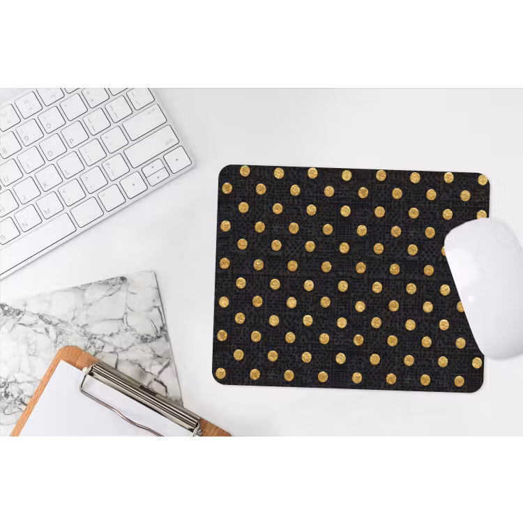 Polka Dot - Stippen - Goud - Zwart muismat rubber klein 262 -witbureau