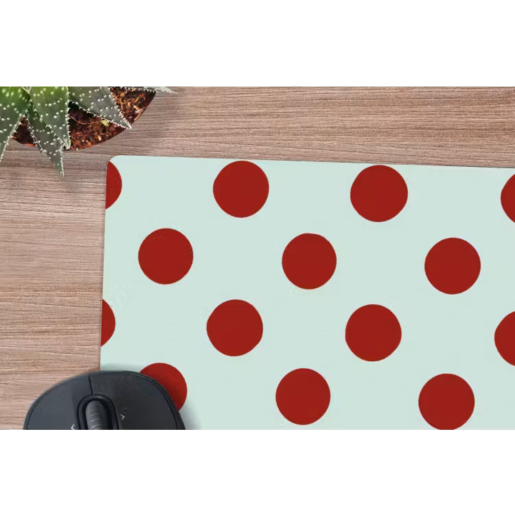 Polka - Dots - Rood muismat rubber klein 262 -closeup