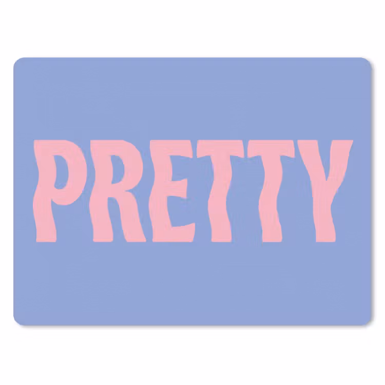 Pretty - Roze - Blauw - Golvend muismat rubber klein -3d