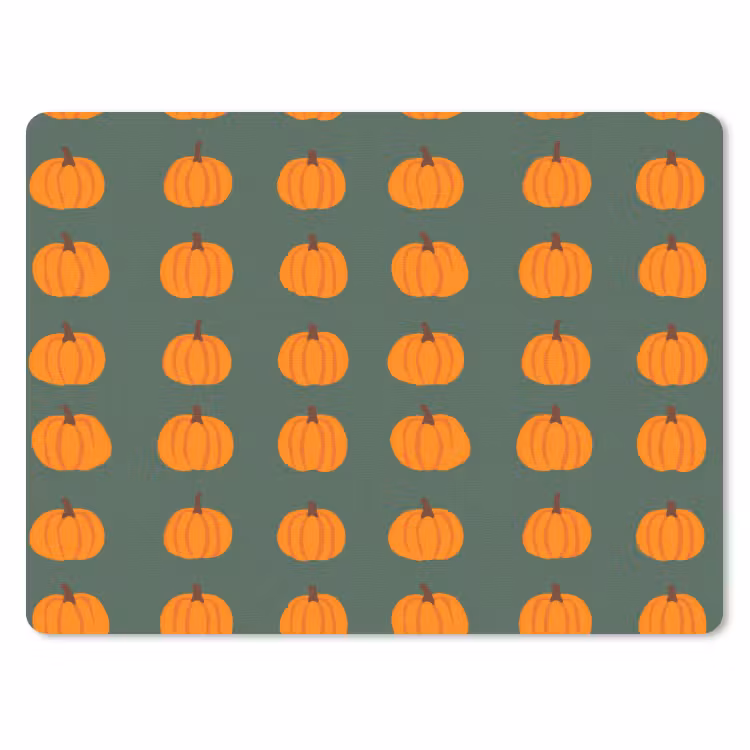 Pompoen - Patroon - Oranje muismat rubber klein 262 -3d