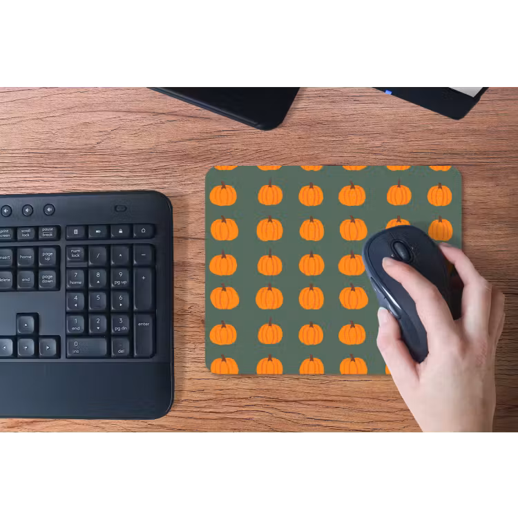 Pompoen - Patroon - Oranje muismat rubber klein 262 -toetsenbord