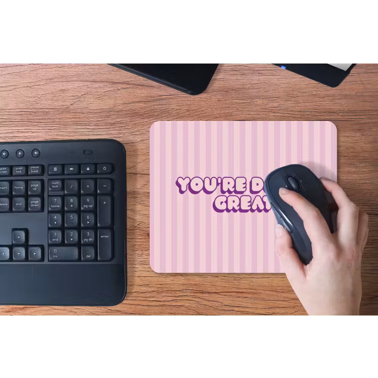 Paars - Strepen - You're doing great - Schaduw muismat rubber klein -toetsenbord
