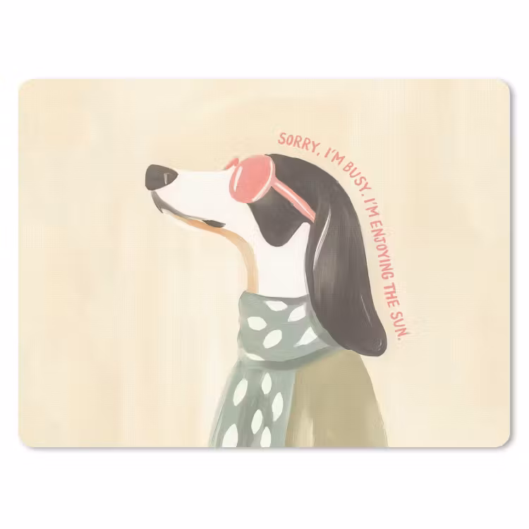 Quote - Hond - Zonnebril muismat rubber klein -3d