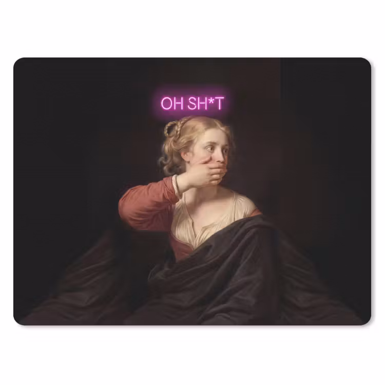 Quote - Neon - vrouw muismat rubber klein -3d