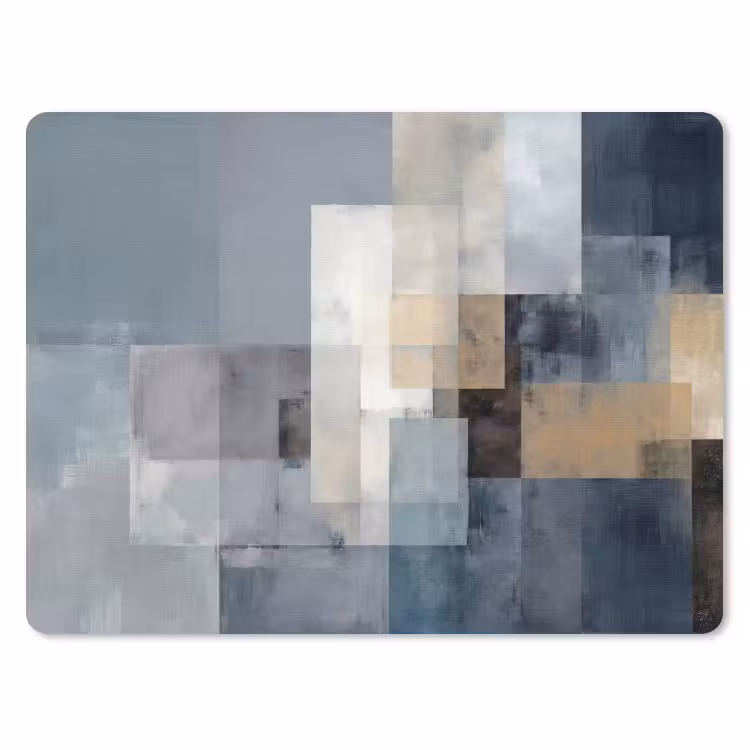 Rechthoeken - Abstract - Blauw muismat rubber klein -3d