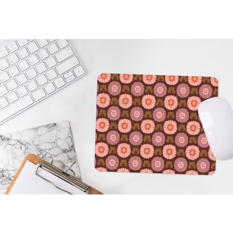 Retro - Madelief - Roze muismat rubber klein 262 -witbureau