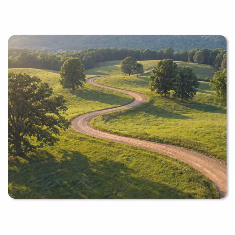 Weg - Weide - Natuur - Groen muismat rubber klein -3d