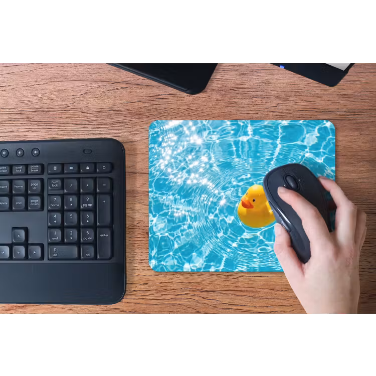 Badeend - Dobberen - Blauw muismat rubber klein -toetsenbord
