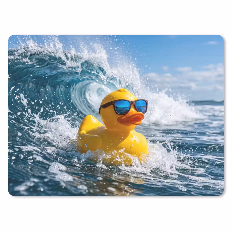 Badeend - Stoer - Golven muismat rubber klein -3d