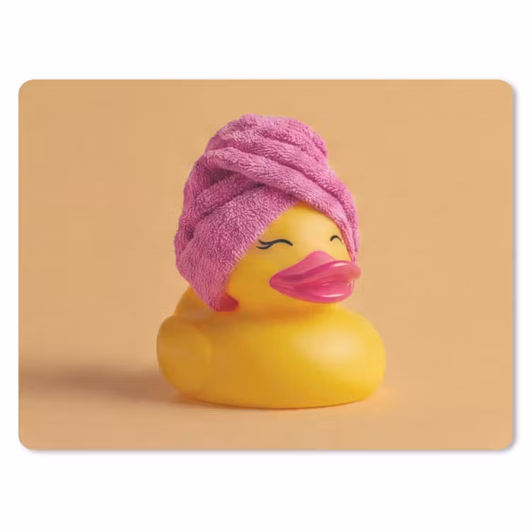 Badeend - Handdoek - Kleurrijk muismat rubber klein -3d