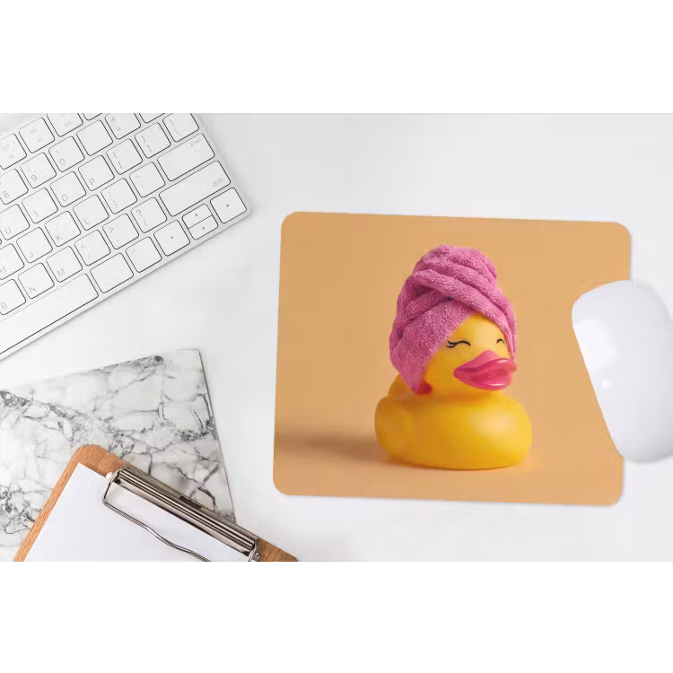 Badeend - Handdoek - Kleurrijk muismat rubber klein -witbureau