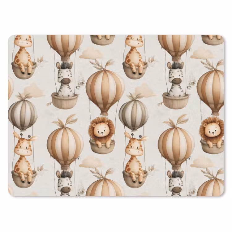 Safari - Luchtballonen - Taupe muismat rubber klein 262 -3d