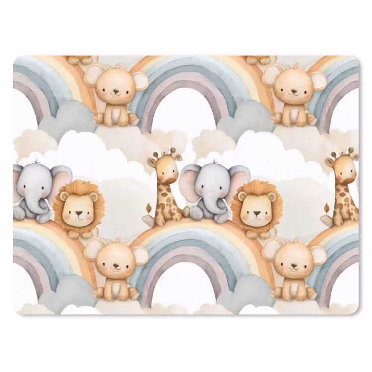 Safari - Regenboog - Kleurrijk muismat rubber klein 262 -3d