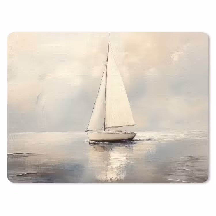 Zeilschip - Zee - Bewolkt muismat rubber klein -3d