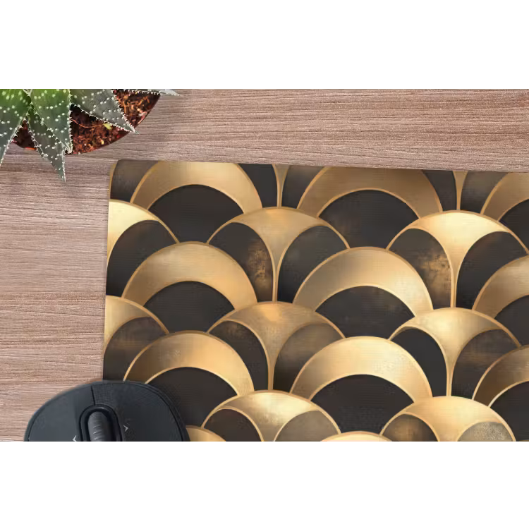 Schubben - Structuur - Goud muismat rubber klein 262 -closeup
