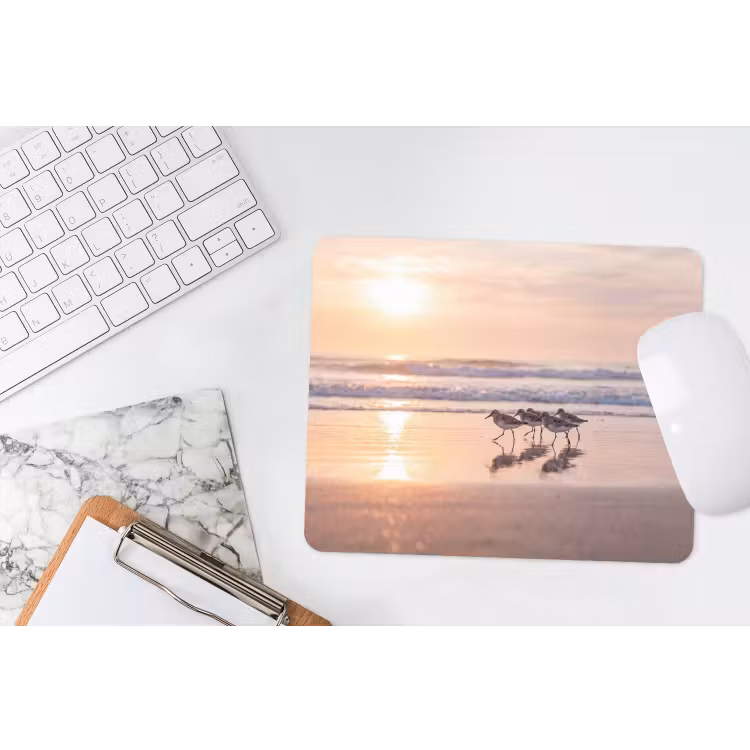 Zee - Vogels - Strand muismat rubber klein -witbureau