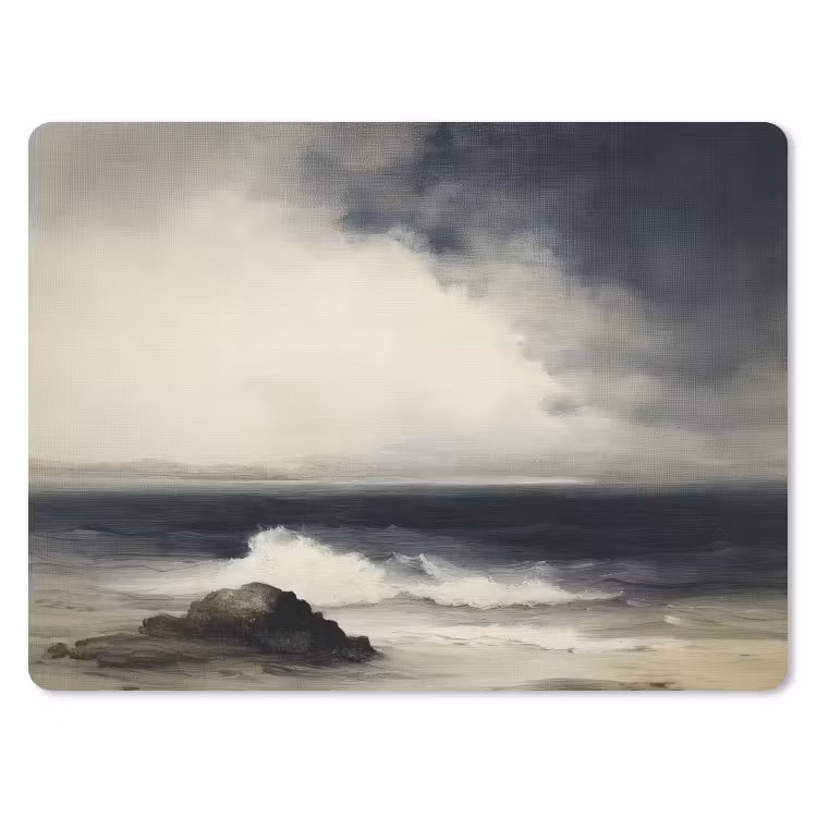 Zee - Rotsen - Storm muismat rubber klein -3d