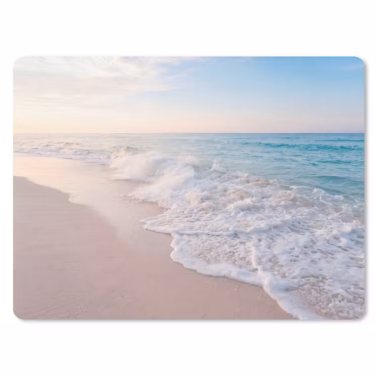 Zee - Golven - Strand - Natuur - Wit muismat rubber klein -3d