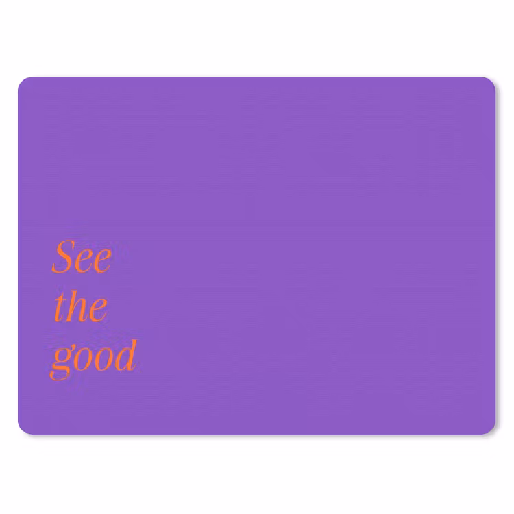 See the good - Oranje - Paars muismat rubber klein -3d
