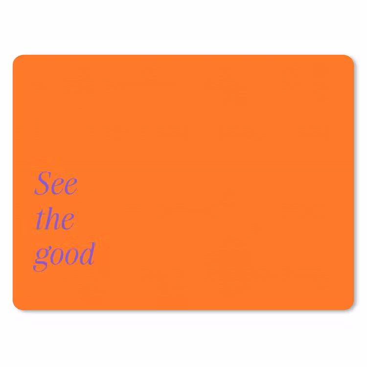 See te good - Paars - Oranje muismat rubber klein -3d