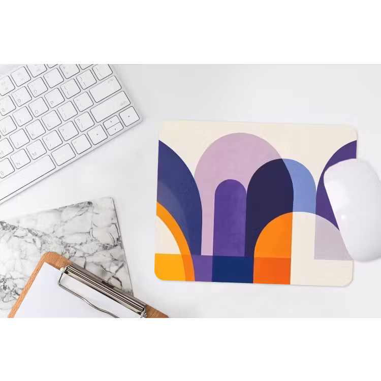 Vormen - Abstract - Grafisch - Oranje muismat rubber klein -witbureau
