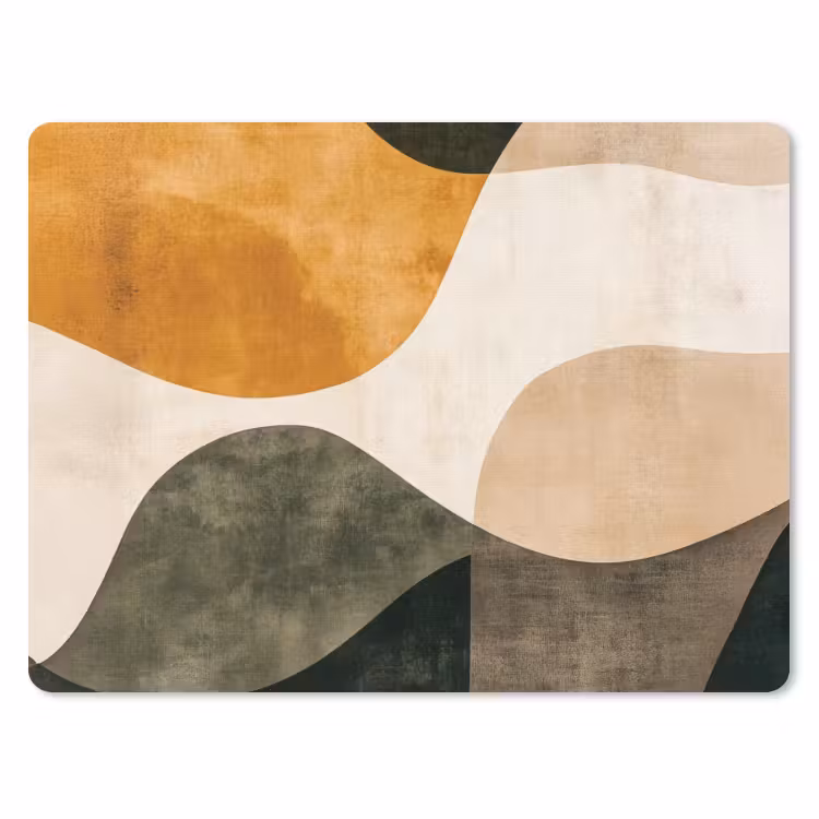 Vormen - Okergeel - Abstract muismat rubber klein -3d