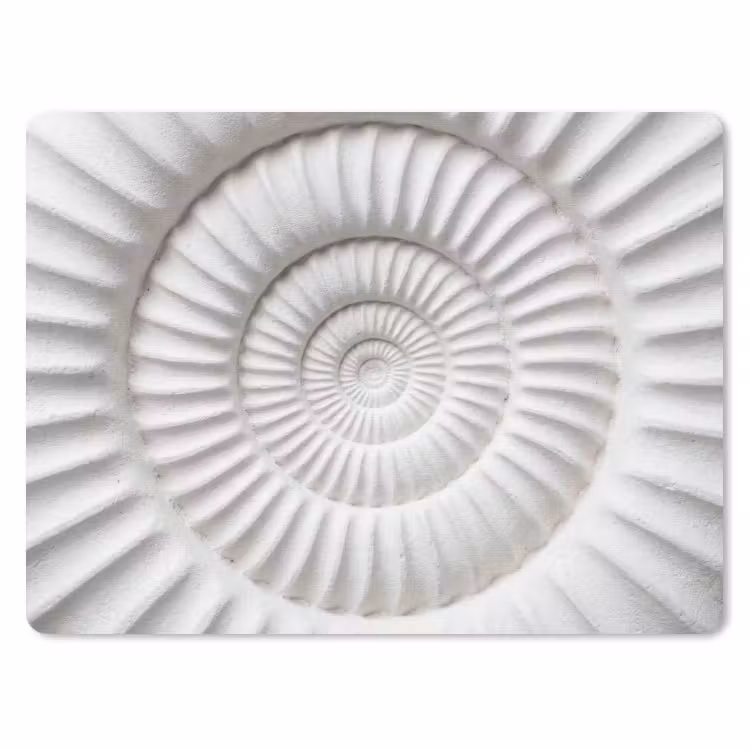 Schelp - Spiraal - Wit muismat rubber klein -3d