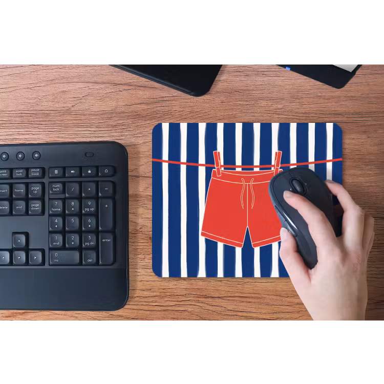 Shorts - Waslijn - Zomer - Illustratie - Rood muismat rubber klein -toetsenbord