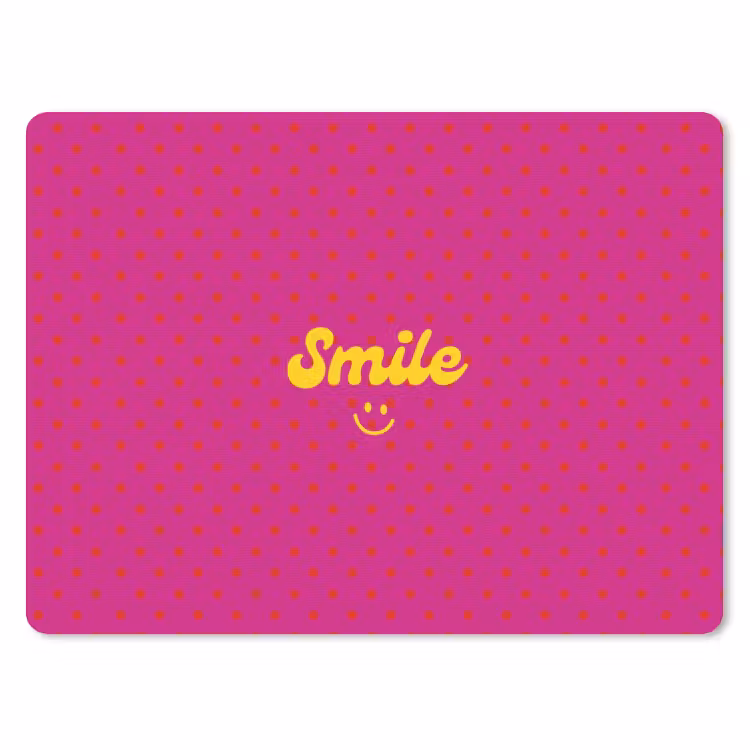 Smile - Stippen - Roze muismat rubber klein -3d