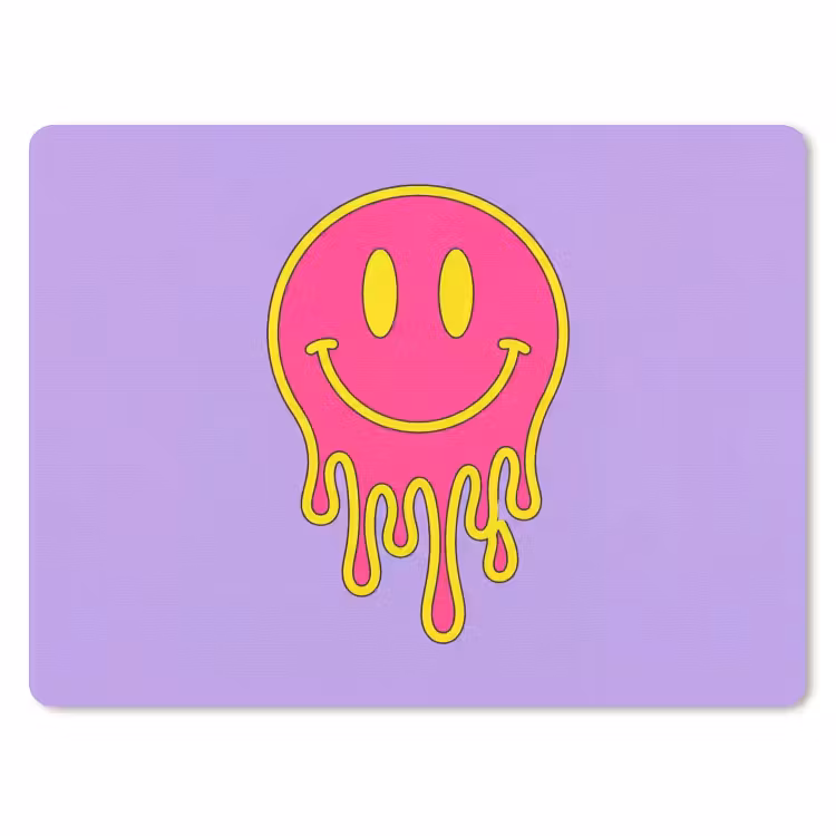 Smiley - Drip - Neon muismat rubber klein -3d