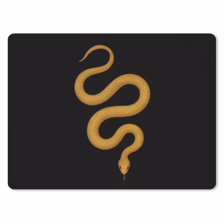 Slang - Minimalistisch - Goud muismat rubber klein -3d