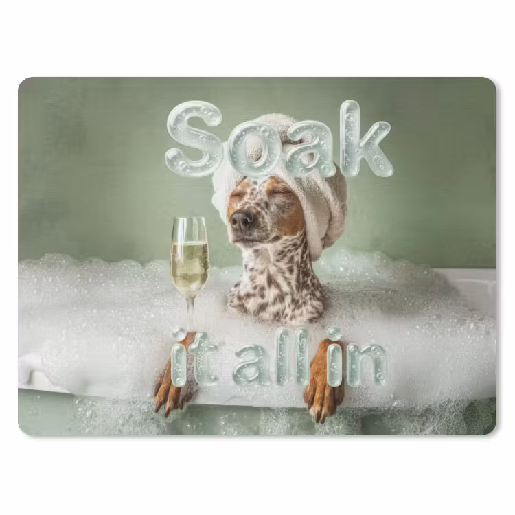 Soak it all in - Hond - Bad muismat rubber klein -3d