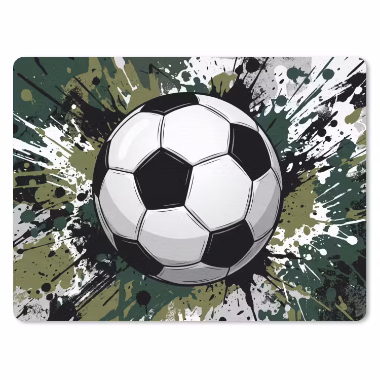 Voetbal - Verf - Spetters - Groen muismat rubber klein -3d