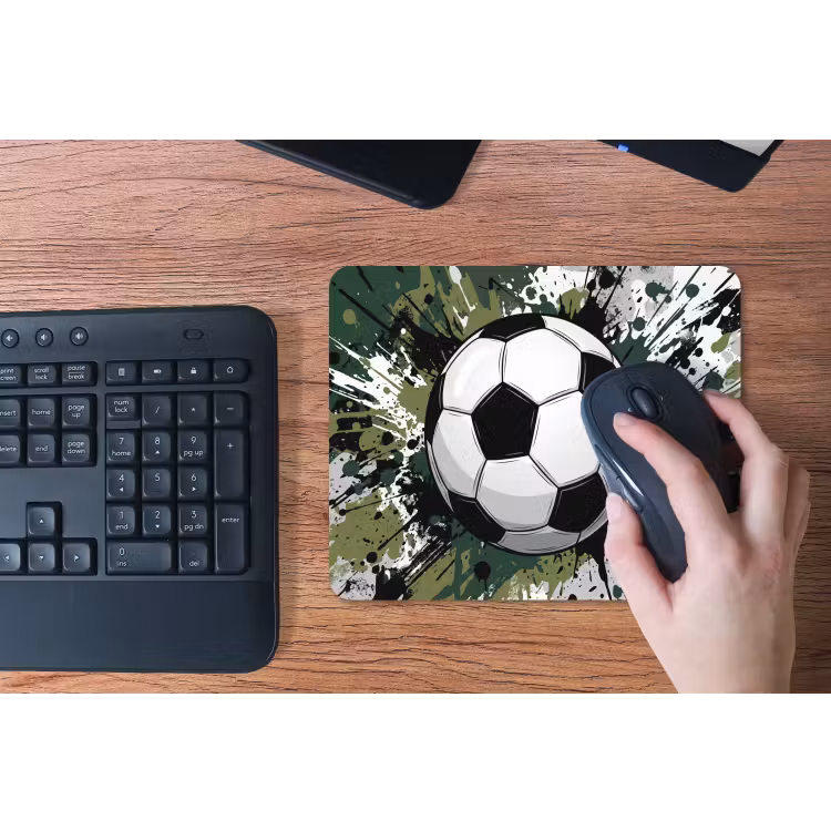 Voetbal - Verf - Spetters - Groen muismat rubber klein -toetsenbord
