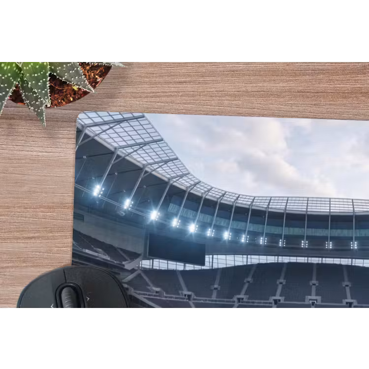 Voetbal - Stadion - Sport - Groen muismat rubber klein -closeup