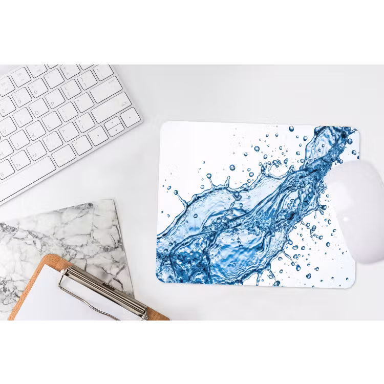 Spash - Water - Blauw muismat rubber klein -witbureau