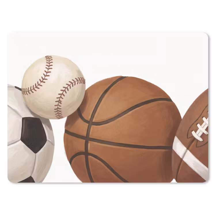 Sport - Ballen - Illustratie muismat rubber klein -3d