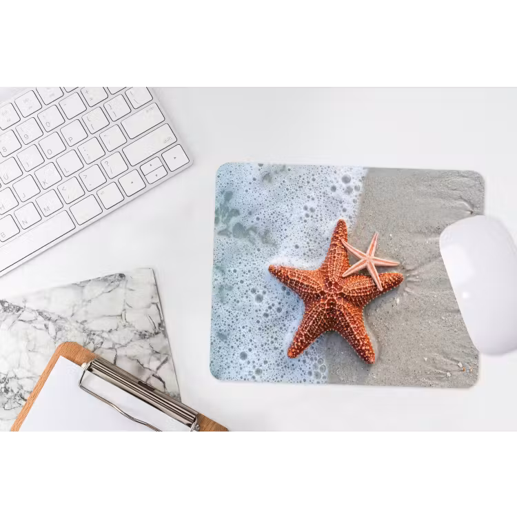 Zeester - Strand - Zee muismat rubber klein -witbureau
