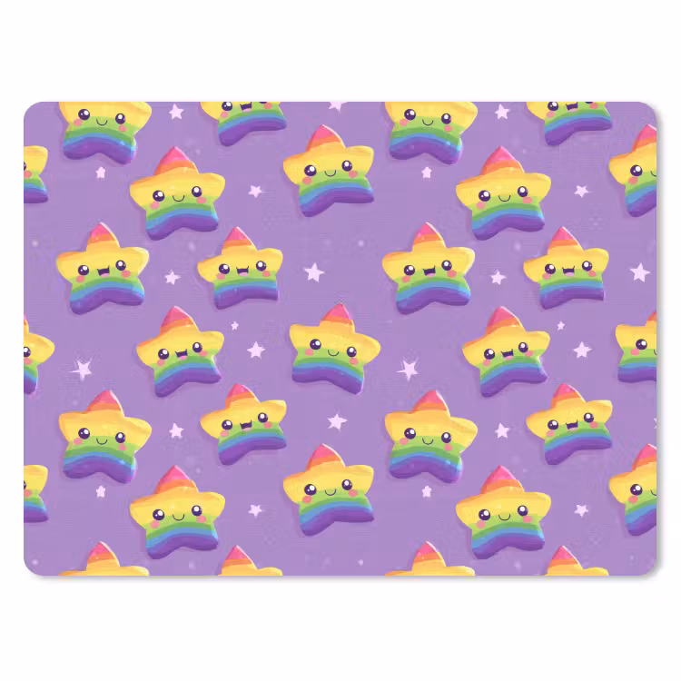Sterren - Regenboog - Paars muismat rubber klein 262 -3d
