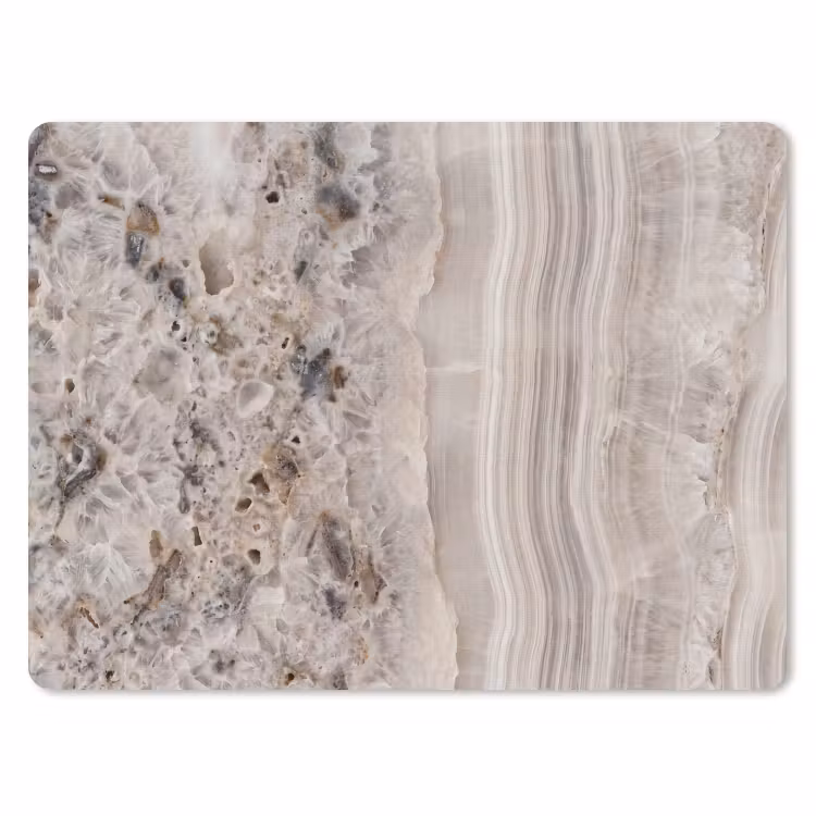 Steen - Textuur - Abstract - Beige - Wit muismat rubber klein -3d