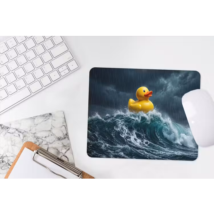 Storm - Badeend - Golven muismat rubber klein -witbureau