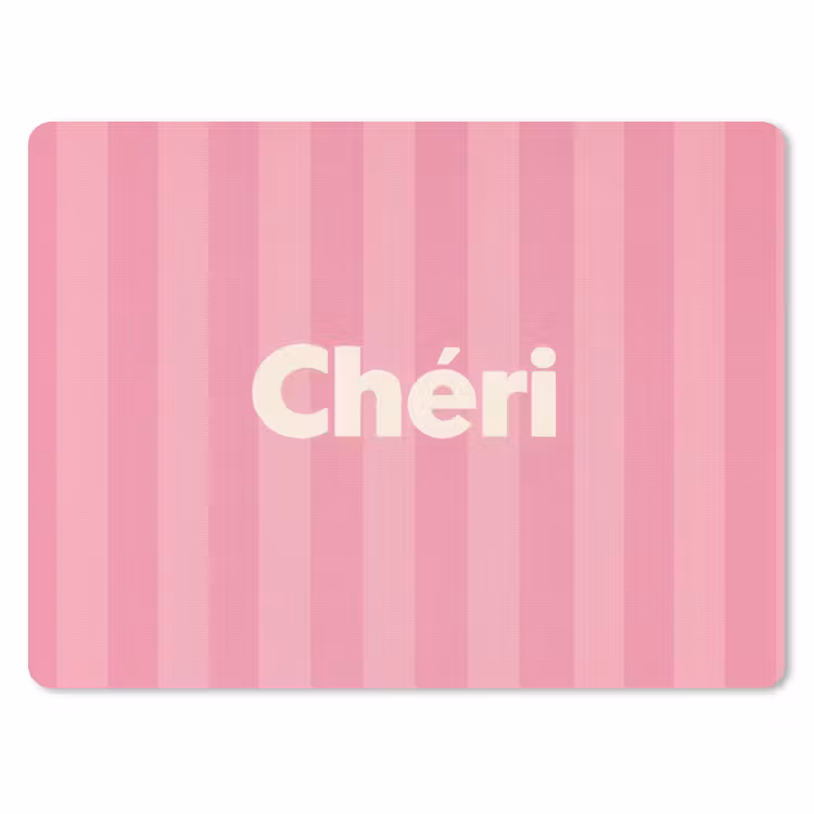 Gestreept - Roze - Chéri muismat rubber klein -3d