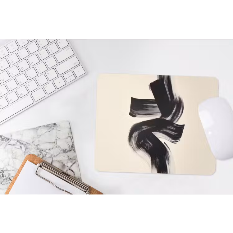 Strepen - Zwart - Abstract muismat rubber klein -witbureau