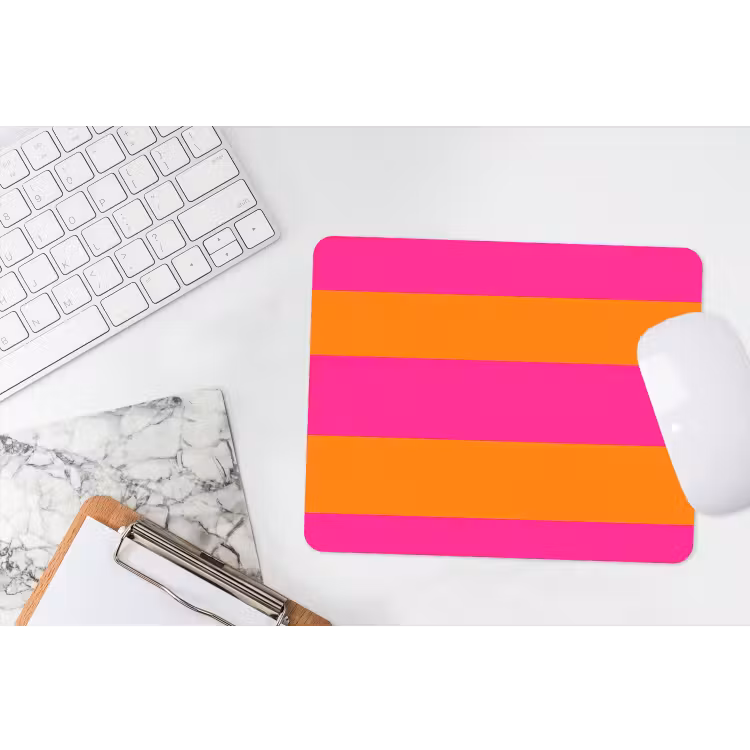 Strepen - Horizontaal - Roze muismat rubber klein 262 -witbureau