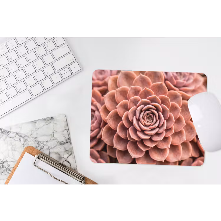 Vetplant - Organisch - Roze muismat rubber klein -witbureau