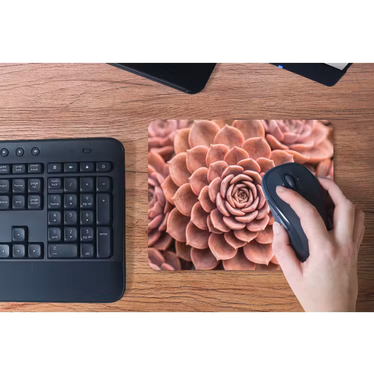 Vetplant - Organisch - Roze muismat rubber klein -toetsenbord