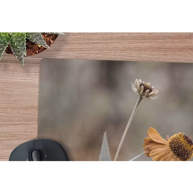 Zonnehoed - Droogbloemen - Geel - Warm muismat rubber klein -closeup