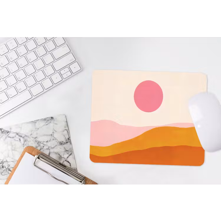 Zon - Heuvels - Abstract - Roze muismat rubber klein -witbureau