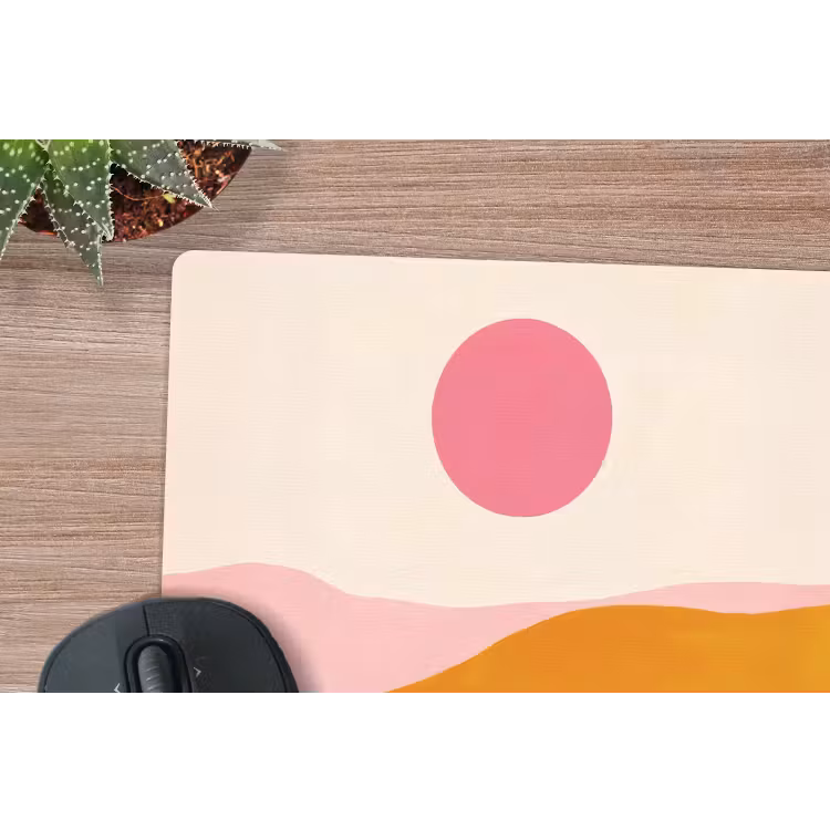 Zon - Heuvels - Abstract - Roze muismat rubber klein -closeup